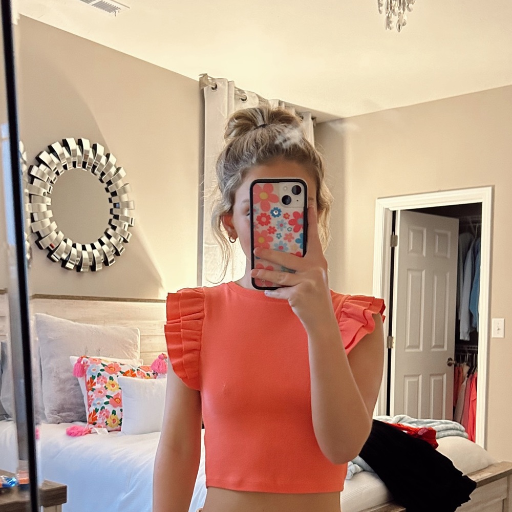 zara ruffle tank